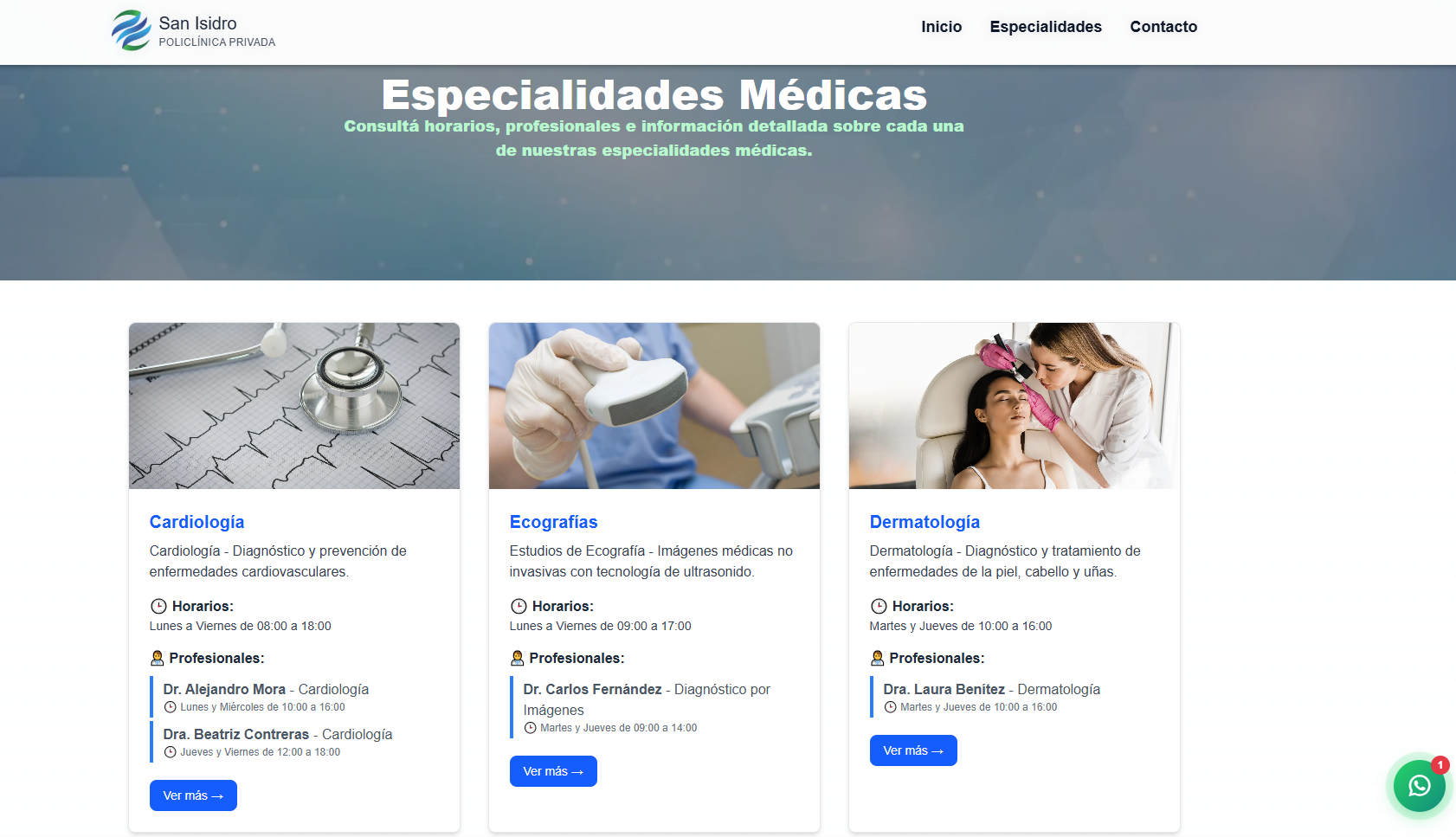 Captura del proyecto San Isidro Policlínica Privada - 1